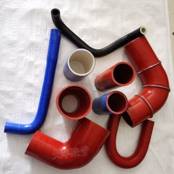 Red Negative Pressure Resistant Corrugated Steel Wire Silicone Elbow Elbow, china supplier good quality