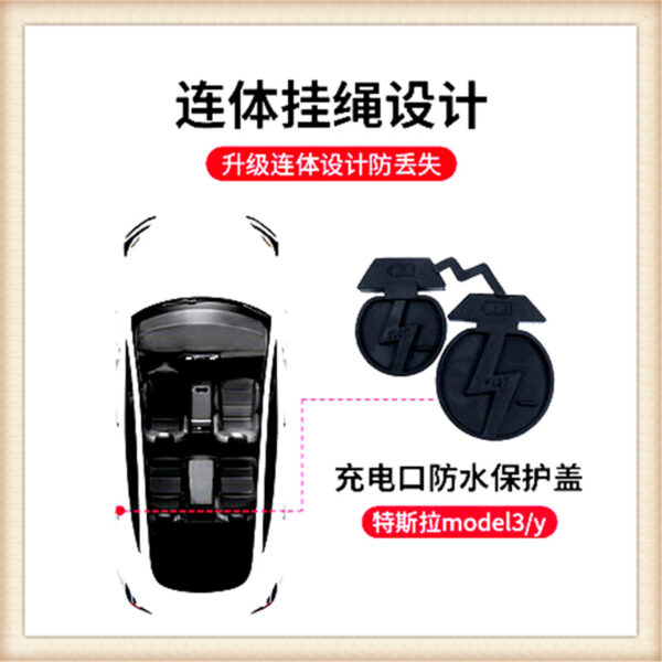 Charging port plastic protective cover Charging hole cover modification accessories  Tesla Model 3 ,Model Y rubber cover cap