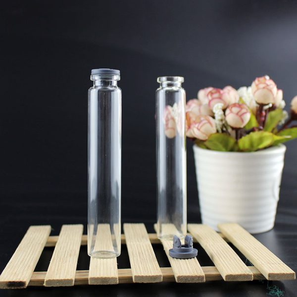 5ml rubber stopper glass bottle mini bottle storage small experiment transparent wish bottle vial sampling bottle 10ml, china factory good price