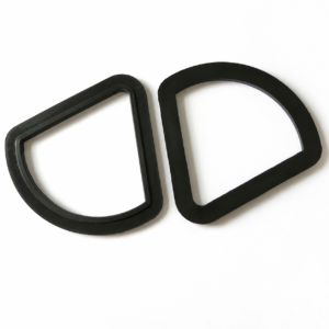 Black D-shaped EPDM rubber gaskets
