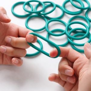 Green rubber O-rings, 1.2 mm