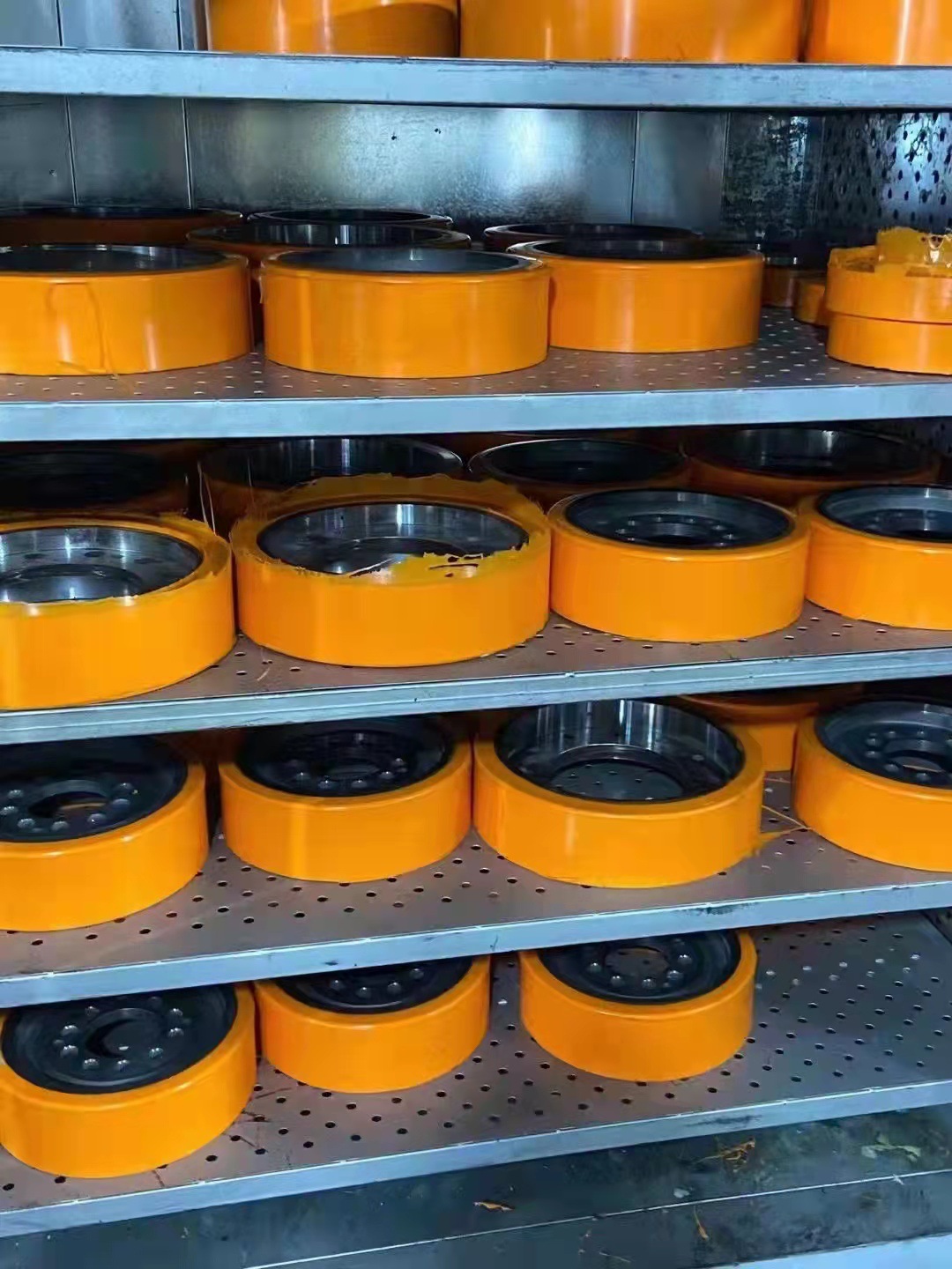 Rubber-coated rollers and molded components