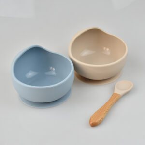 Silicone suction bowl and spoon